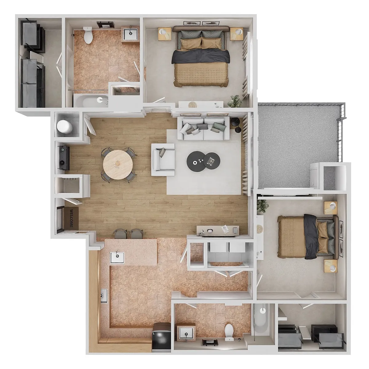 Floor plan B4 - Renovated