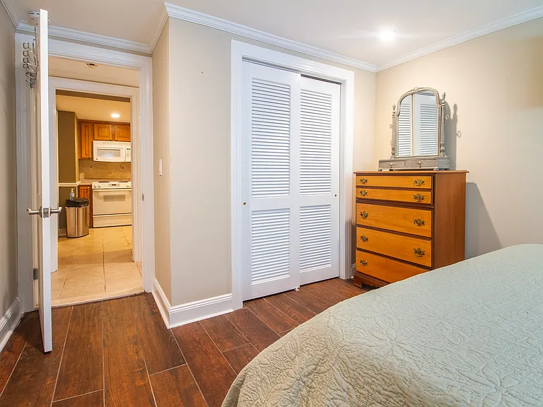 Bedroom with ample closet room.