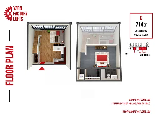 Floor plan 1 Bed | 1 Bath