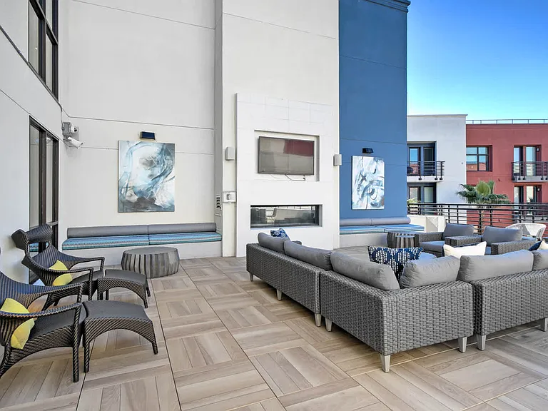 Rooftop Lounge with Fireplace