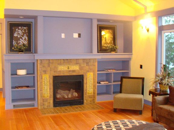 Beautifully tiled fireplace