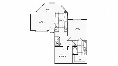 Floor plan A17 Office/Den