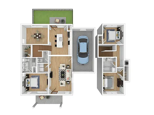 Floor plan 3br Cottage with Garage