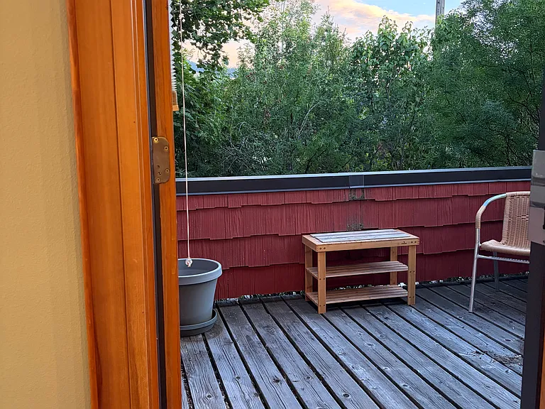 Balcony over front porch.