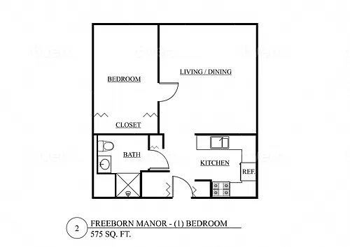 Floor plan One Bedroom B