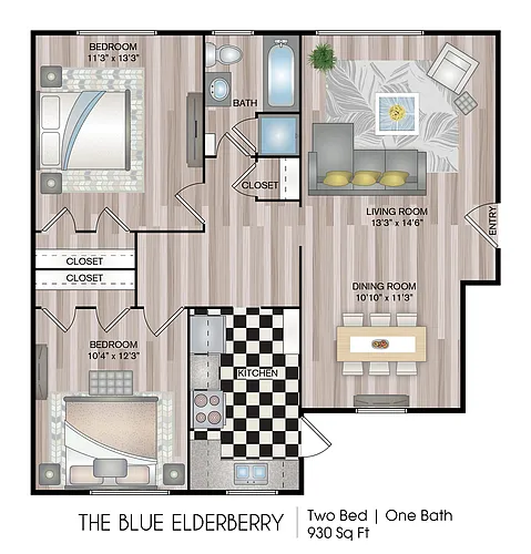 Floor plan The Blue Elderberry Renovated (Garden)