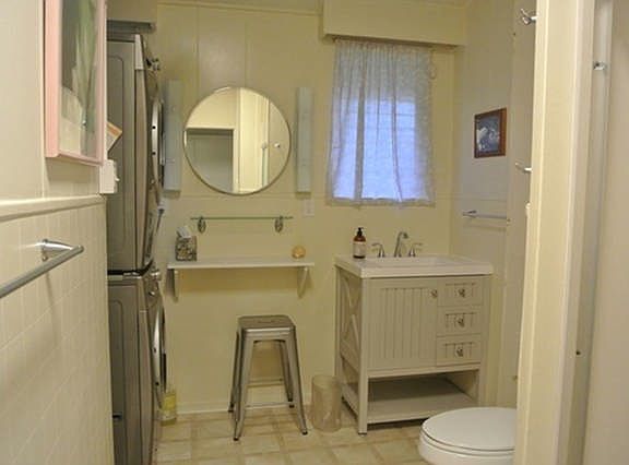 remodeled bath with new washer dryer