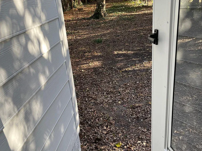 Looking out to relaxing back yard