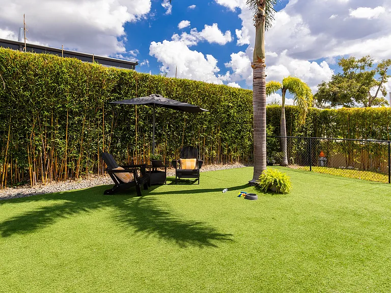 Let your furry friend run free in our spacious off-leash dog park, complete with cozy seating for pet owners to relax. The perfect place for pets and their owners to enjoy the outdoors.