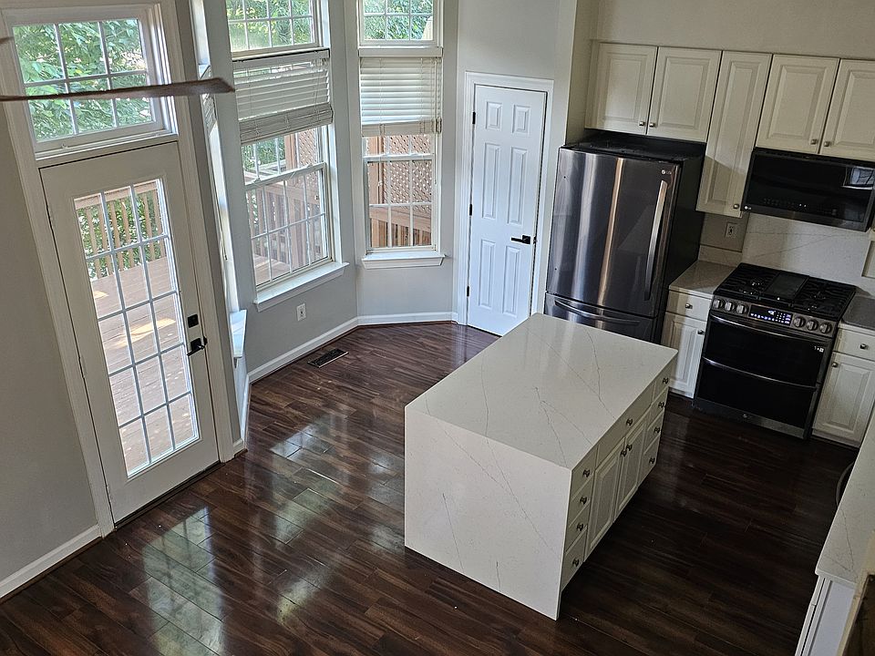 Kitchen view from stair landing