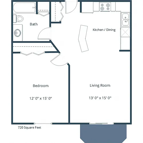 Floor plan One Bedroom 11A
