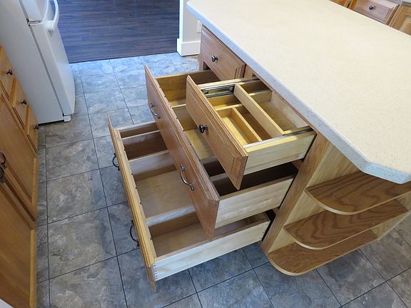 drawers in island