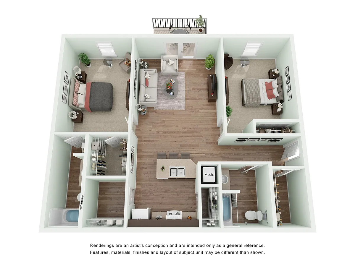 Floor plan 2 Bedroom Two Bathroom