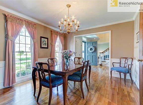 This formal dining room has exceptional trim work!