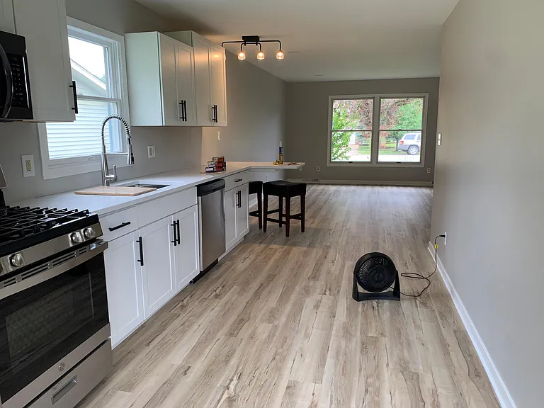 Open concept kitchen/living room