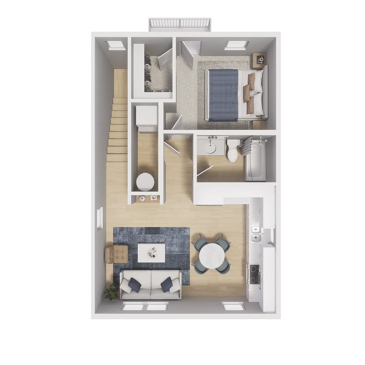 Floor plan 1x1 - 624 sqft - A4