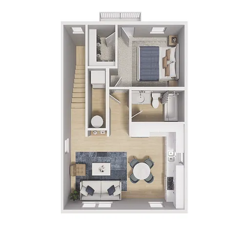 Floor plan 1x1 - 624 sqft - A4