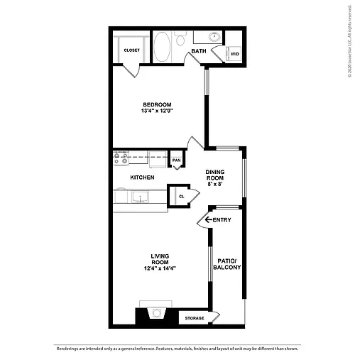Floor plan 1 bedroom 1 bath