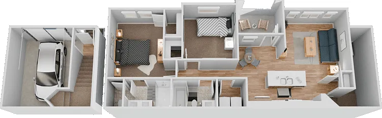 PLAN B1 TOWNHOME Floorplan Diagram