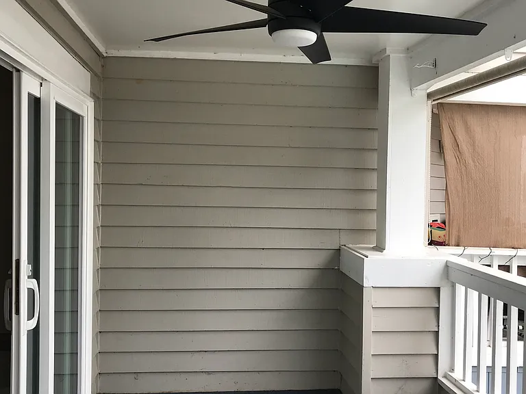 Large deck with outdoor fan