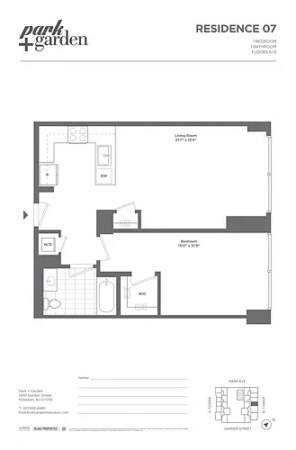 Floor plan 1 Bed/1 Bath