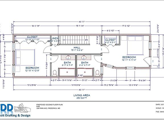 Second floor with two master suites