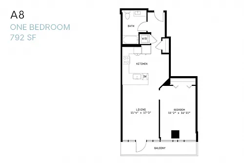 Floor plan One Bedroom A8