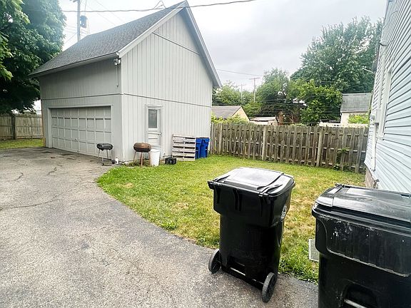 Detached garage and yard.