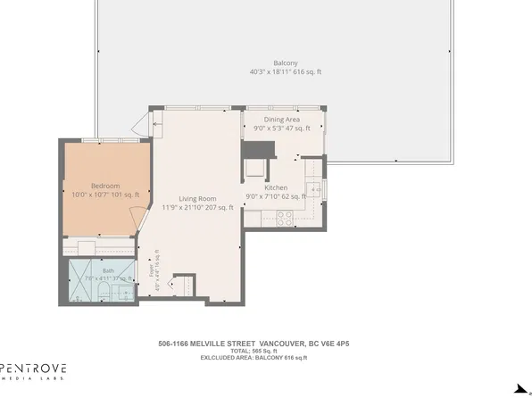 1166 Melville St #506, Vancouver, BC V6E 4P5