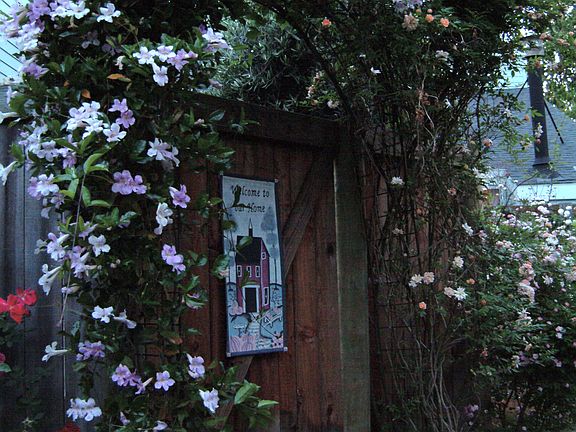 Rose arbor patio entrance