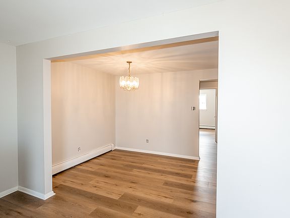 Dining Area with chandelier