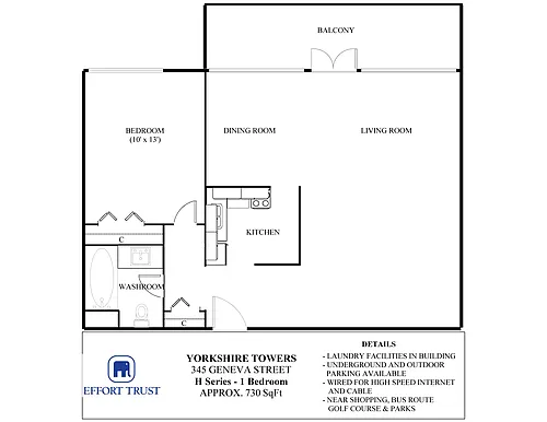 Floor plan Apartment - 1 Bedroom