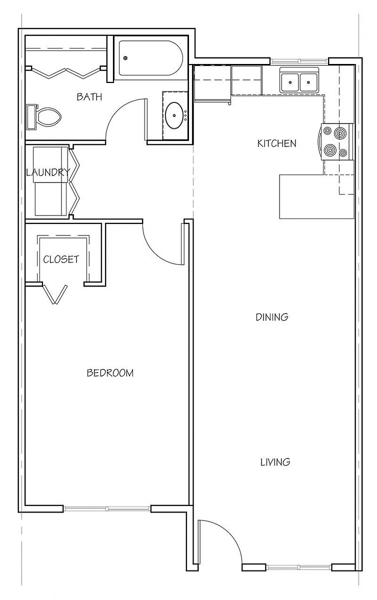 Floor plan 1 Bedroom 1 Bath