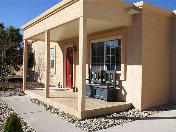 Close up view of front porch