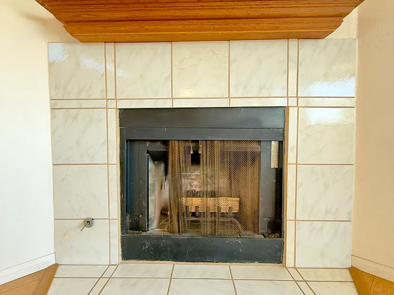 wood burning fireplace