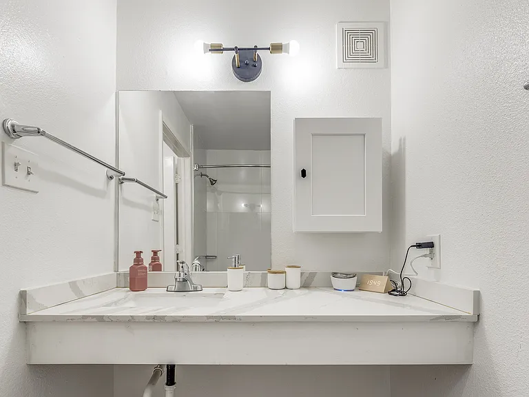A clean bathroom setup with the basics you need every day.