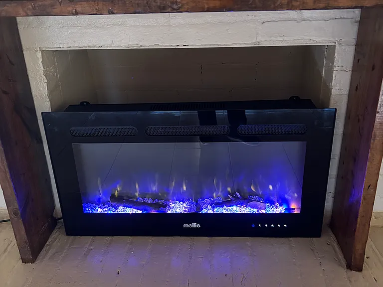 Electric fireplace with color changing features!