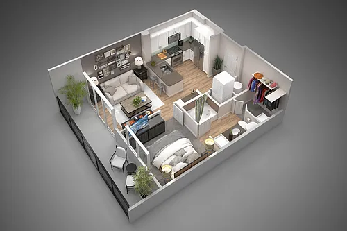Floor plan 1 Bed/1 Bath