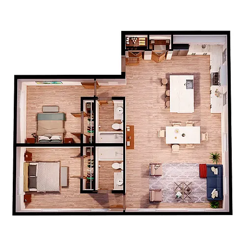 Floor plan 2x2 Loft - C