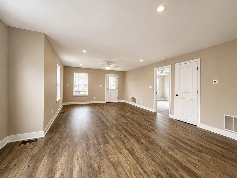 Living area, great room facing front door