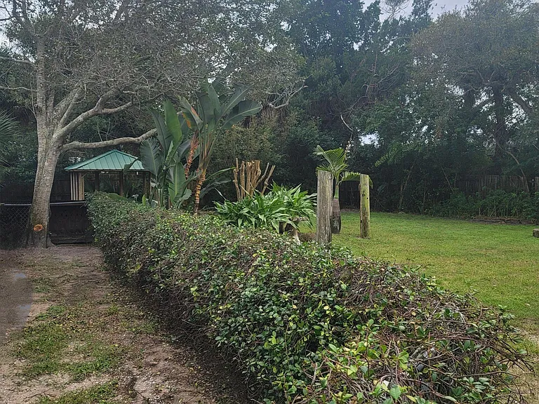 50ft fenced dog run with dog house
