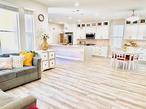 Open layout living room, kitchen, dining