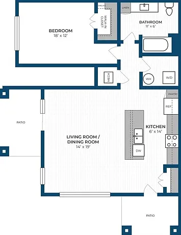 Floor Plan 1D | Seasons at Mount Pleasant | Apartments in Mount Pleasant, WI Floor Plan 1D | Seasons at Mount Pleasant | Apartments in Mount Pleasant, WI