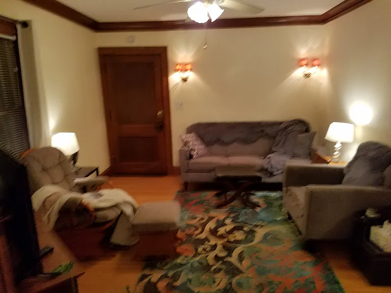 Living room looking east with furniture for size comparison
