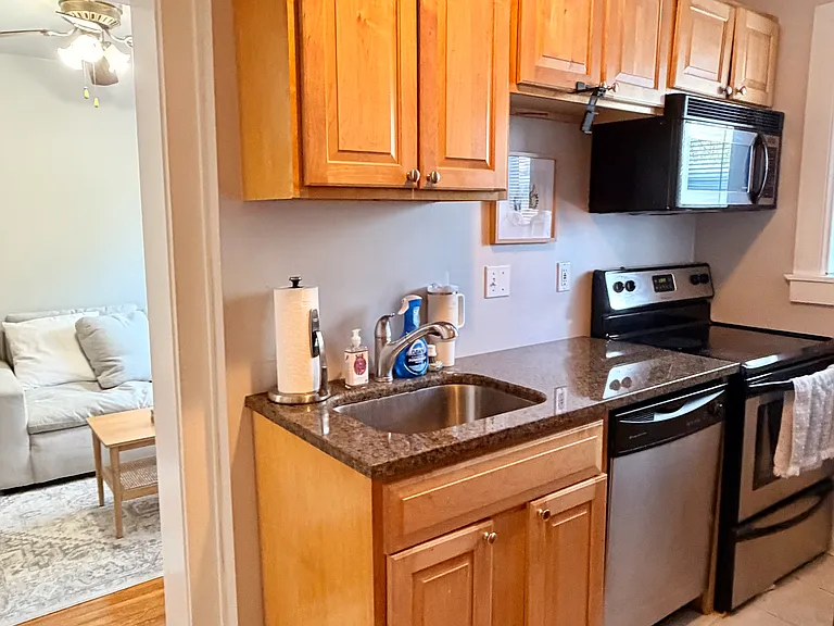 Fully equipped Kitchen 
stainless appliances & new in unit washer & dryer