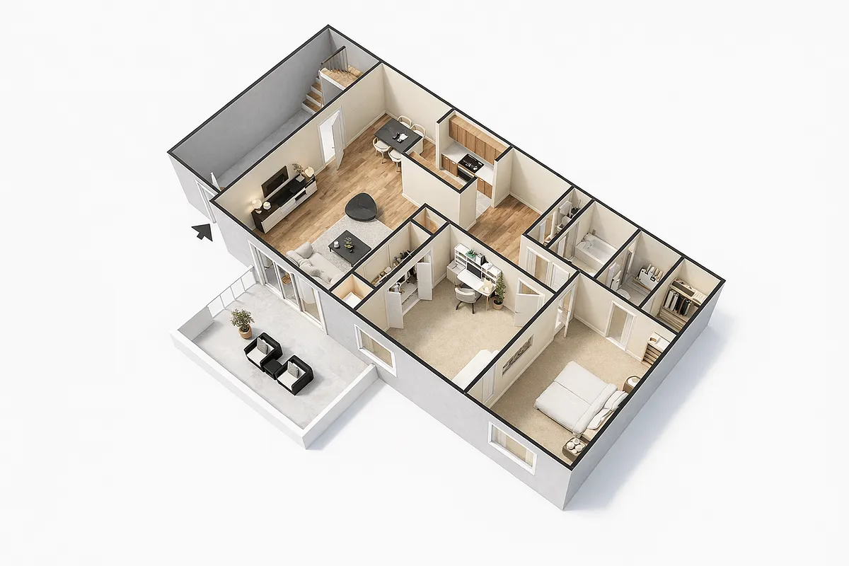 Floor plan 2 Bedroom, 2 Bathroom