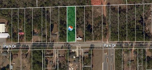An aerial view of the lot