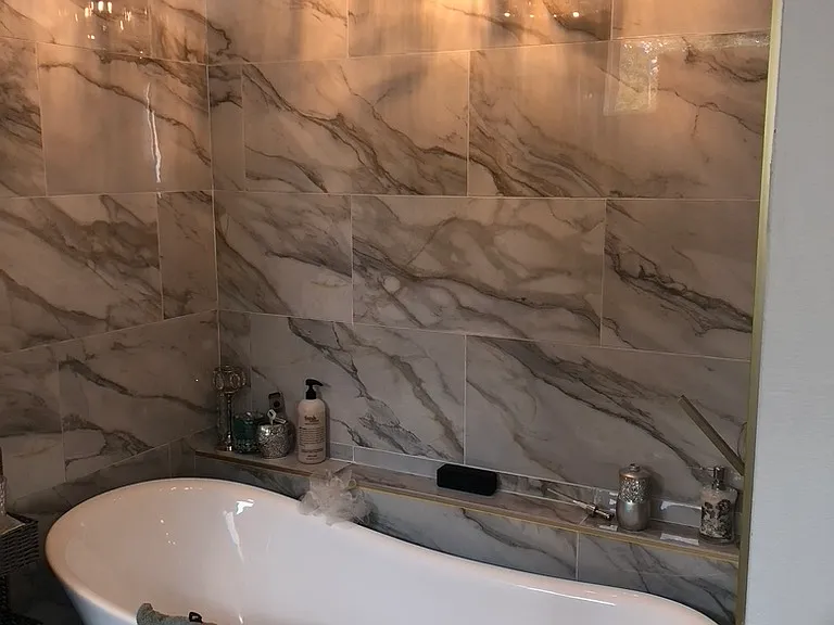 Master Bath, also a walk-in shower and double vanities and walk-in closet.