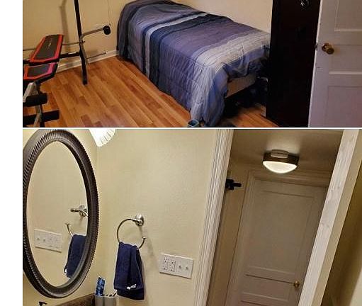 Spare bedroom and bathroom
