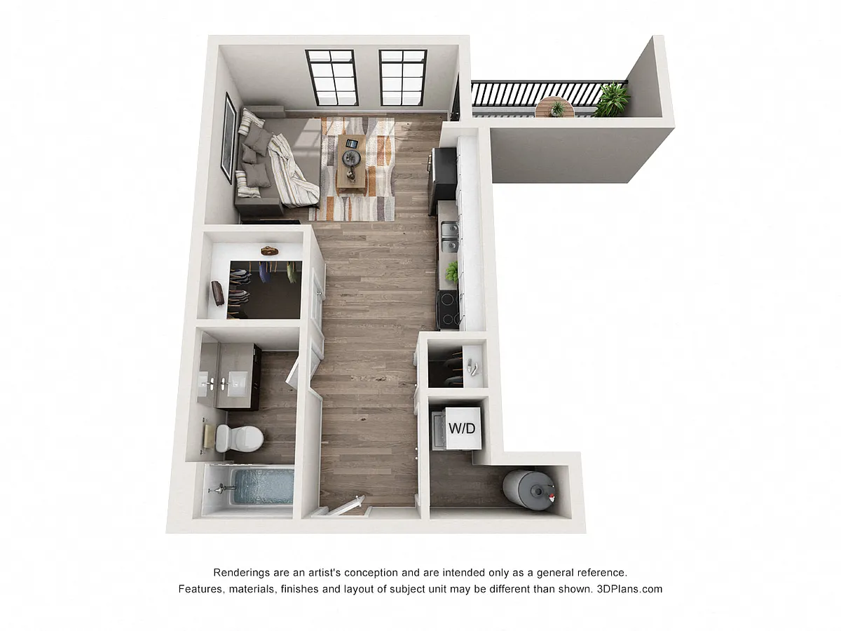 Floor plan Studio 1-M